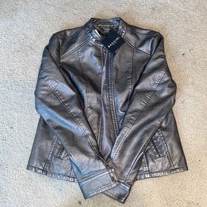 brand new never worn metallic leather jacket